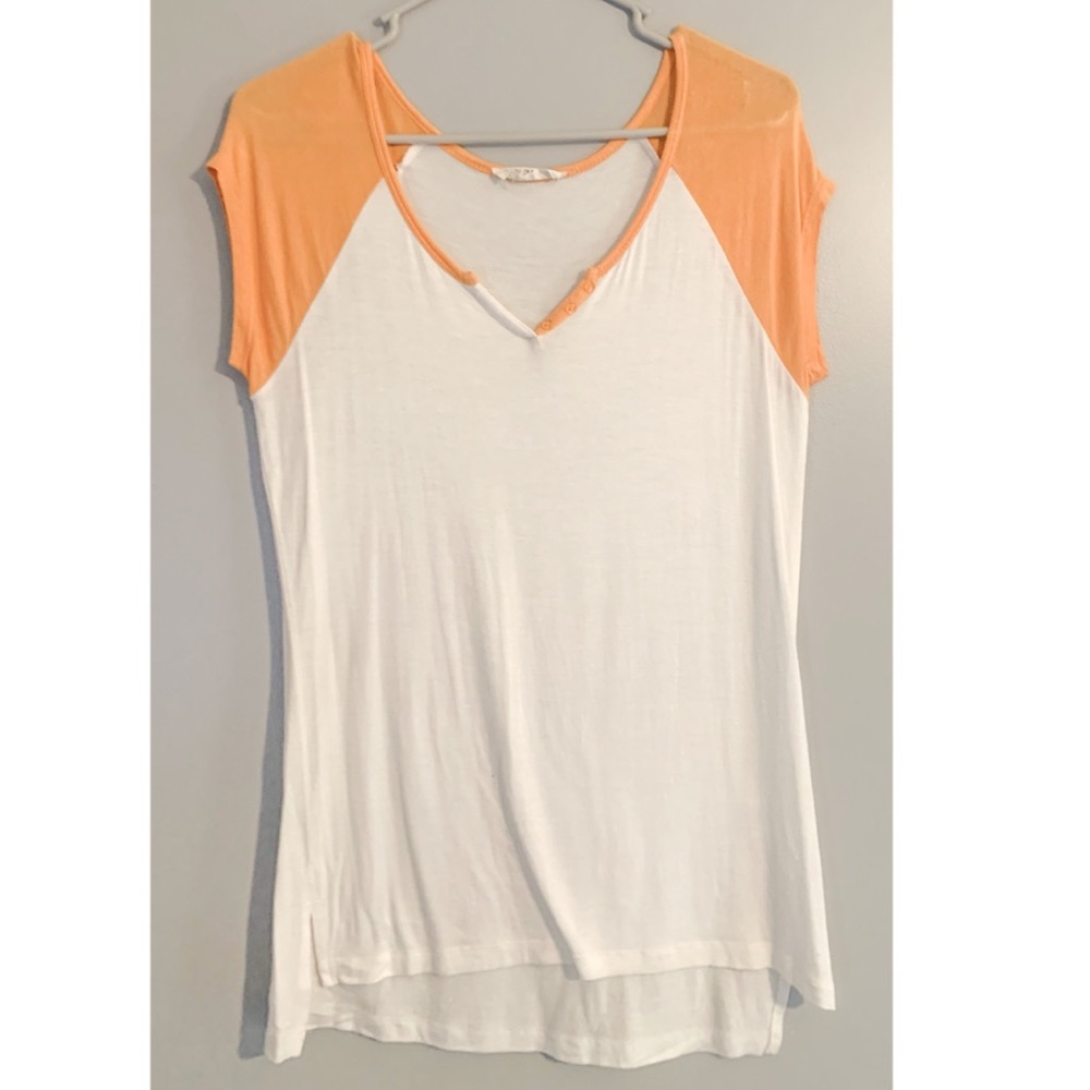 white and yellow shirt with button